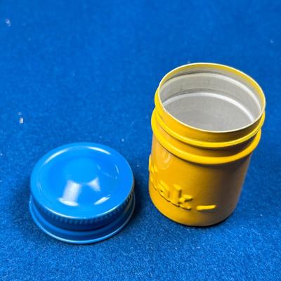 VINTAGE YELLOW AND BLUE KODAK METAL FILM CANNISTER
