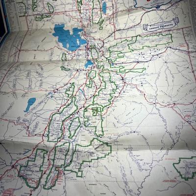 1930's-40's CONOCO U.S. AND UTAH ROAD MAP