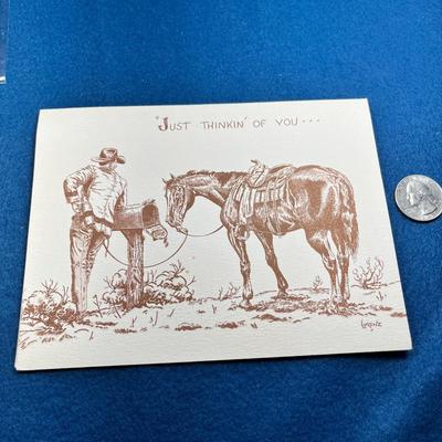 COWBOY CHRISTMAS CARD, UNUSED