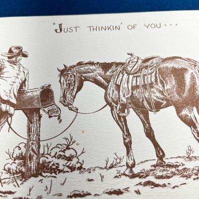 COWBOY CHRISTMAS CARD, UNUSED