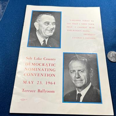 1964 SL COUNTY DEMOCRATIC NOMINATING CONVENTION PROGRAM- LBJ AND FRANK MOSS