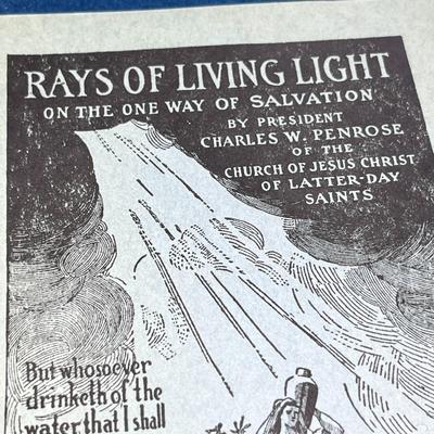 1927 L.D.S. "RAYS OF LIVING LIGHT" PAMPHLET by CHARLES W. PENROSE
