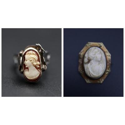 Vintage Cameo Brooch & Ring