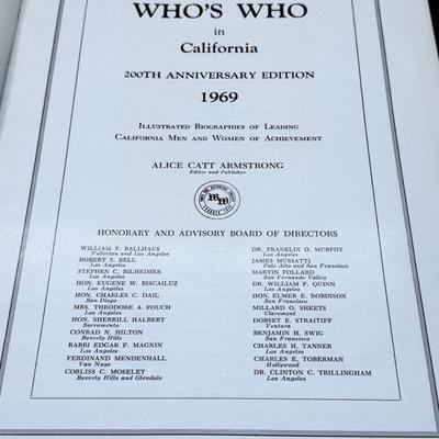 LOT 19 - Who's Who in California 1969 Book