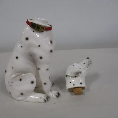 Vintage Japanese Porcelain Sitting Dalmatian Dog Figurine Decanter