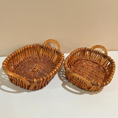 Pair (2) Wicker Baskets