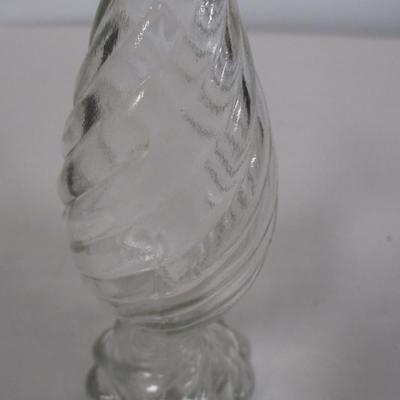 Vintage Clear Glass Swirl Perfume Genie Bottle