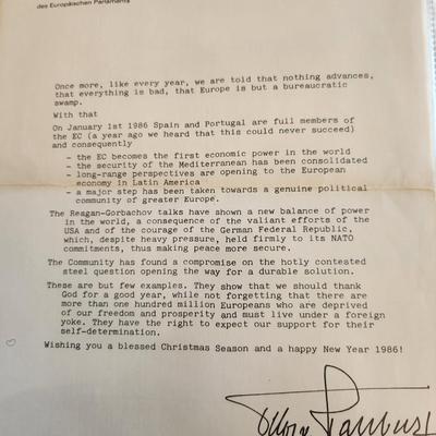 Autographed Cards & Letters From Otto von Habsburg