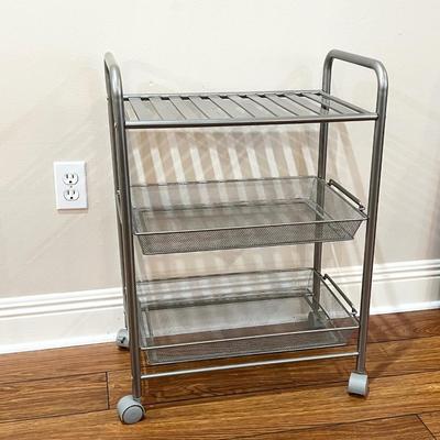 Metal Rolling Cart With Removable Trays