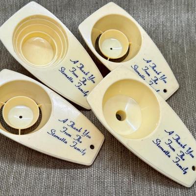LOT 23 - Vintage Stornetta Dairy /Clover Dairy Egg Strainers