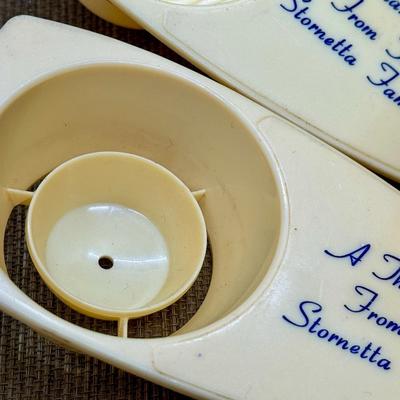 LOT 23 - Vintage Stornetta Dairy /Clover Dairy Egg Strainers