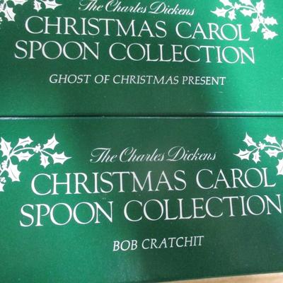 The Charles Dickens Christmas Carol Spoon Collection & Rack