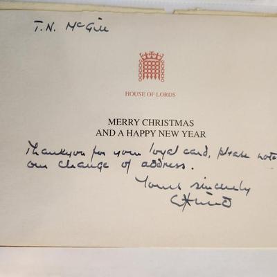House of Lords Christmas Card - Signed