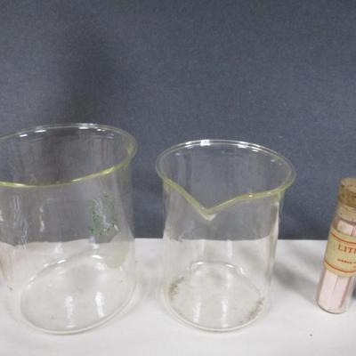 Chemistry Set Beakers Tubes Stir Sticks Graduated Cylinder