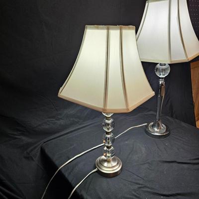 Pair of Chrome & Glass Table Lamp (BD-JS)