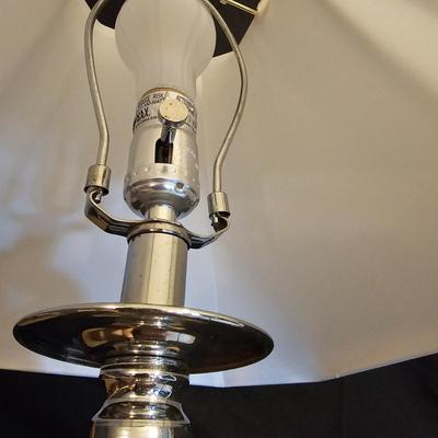 Pair of Chrome & Glass Table Lamp (BD-JS)