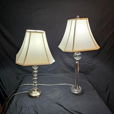 Pair of Chrome & Glass Table Lamp (BD-JS)