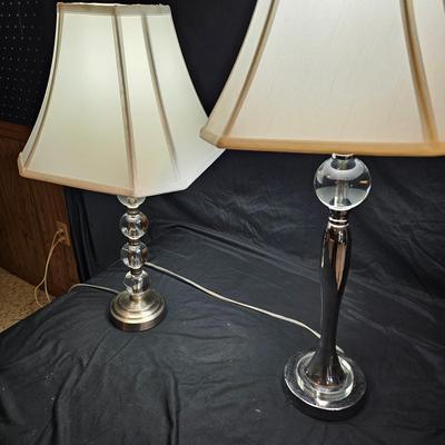 Pair of Chrome & Glass Table Lamp (BD-JS)