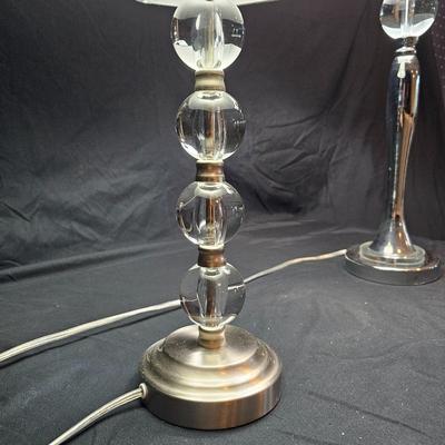 Pair of Chrome & Glass Table Lamp (BD-JS)
