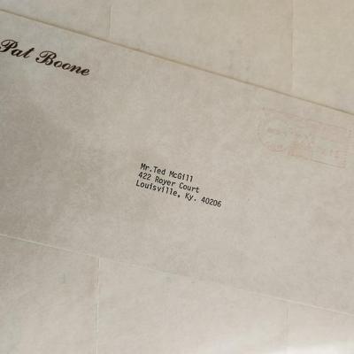 Letter Regarding Entertainer Pat Boone