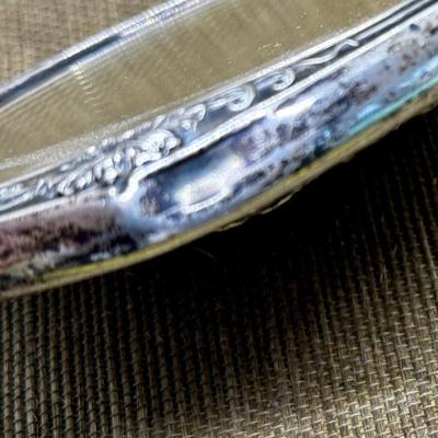 LOT 25 - Antique Repousse Art Nouveau Sterling Silver Hand Mirror