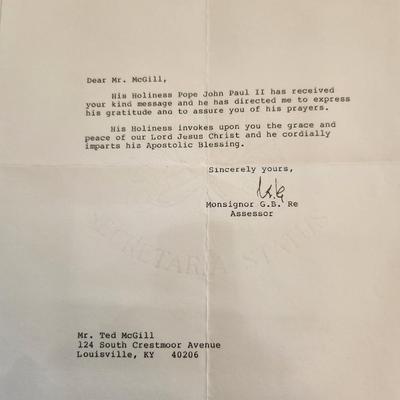 Correspondence from the Vatican