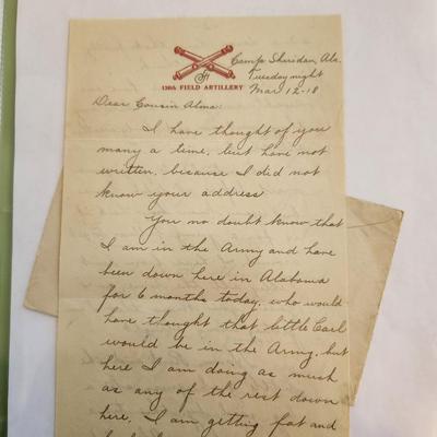 1918 WWI Army Soldier'sLetter