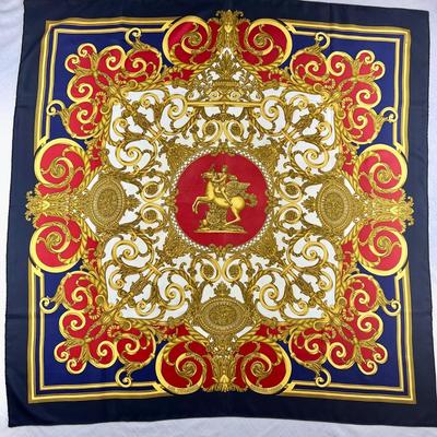 158 Authentic HERMÃˆS Carre 90 Silk Scarf Les Tuileries by Joachim Metz 1990