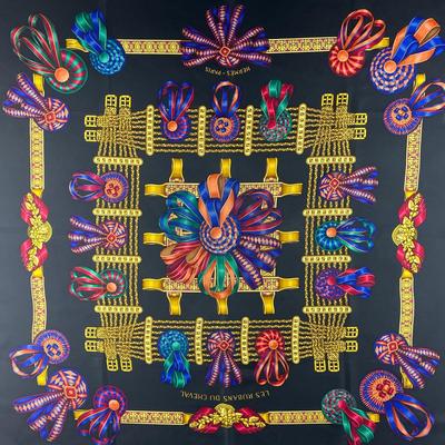 166 Authentic HERMÃˆS Carre 90 Silk Scarf Les Rubens Ducheval by Joachim Metz 1993