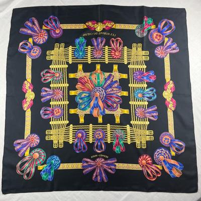 166 Authentic HERMÃˆS Carre 90 Silk Scarf Les Rubens Ducheval by Joachim Metz 1993