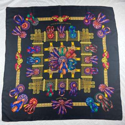 166 Authentic HERMÃˆS Carre 90 Silk Scarf Les Rubens Ducheval by Joachim Metz 1993