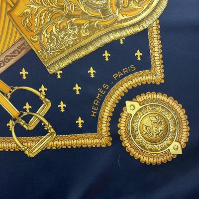 168 Authentic HERMÃˆS Carre 90 Silk Scarf Selles A House by Christiane Vauzelles 1968