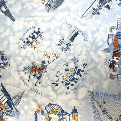 170 Authentic HERMÃˆS Carre 90 Silk Scarf Les Triplets by Nicole Lambert 2005