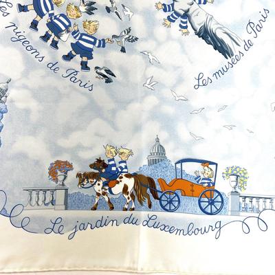 170 Authentic HERMÃˆS Carre 90 Silk Scarf Les Triplets by Nicole Lambert 2005