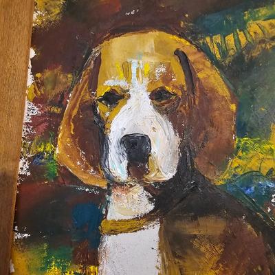 Oil on Canvas Beagle Painting (BD-JS)
