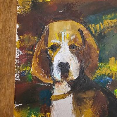 Oil on Canvas Beagle Painting (BD-JS)
