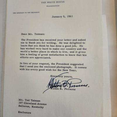 Autograph and Photograph of President Eisenhower