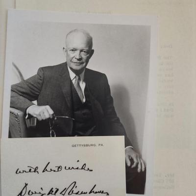 Autograph and Photograph of President Eisenhower