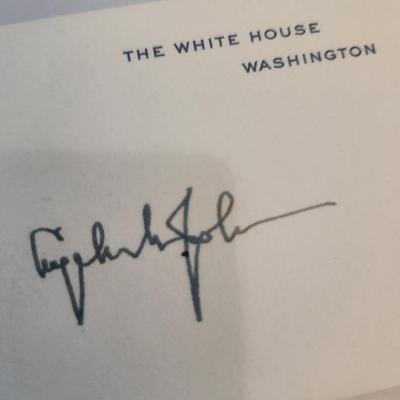 White House Signature Card of Lyndon B. Johnson