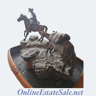 STEVE DAVIES "TRAPPER" BRONZE SCULPTURE