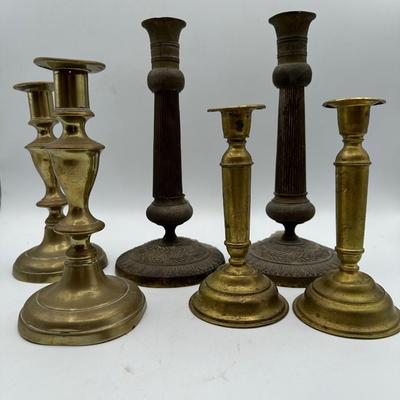 Antique Candle Holders (8 Total)