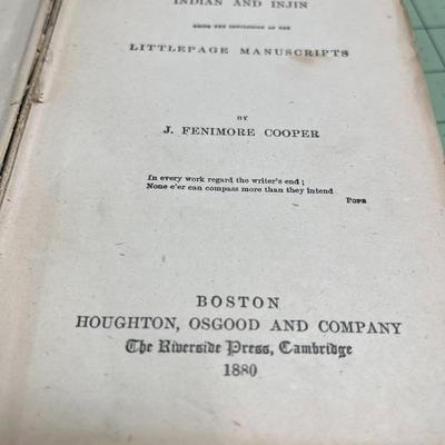 The Redskins or Indian and Injin by J Fenimore Cooper (1880)