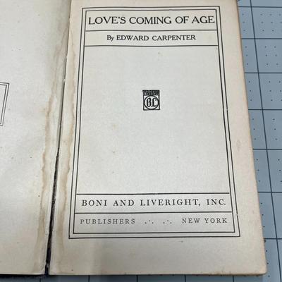 Love's Coming of Age by Edward Carpenter (1911)