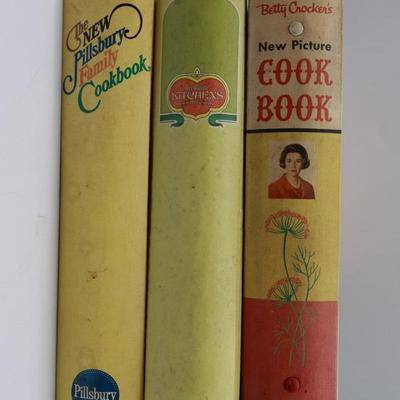 Vintage 1856 Lady's Cook Book,Betty Crocker, Del Monte & The New Pillsbury Family Cookbook (Total of 4)