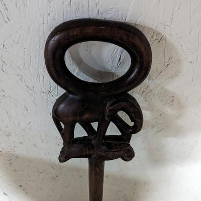 Wooden Elephant Walking Stick