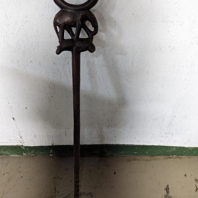 Wooden Elephant Walking Stick