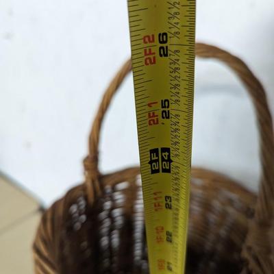 Tall Rattan Woven Gathering Basket