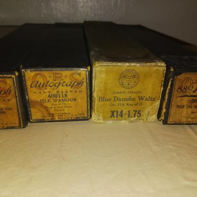 12 PIANO ROLLS FOR A PLAYER PIANO