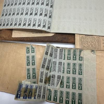 War Ration Pouch w/ Eight Ration Books