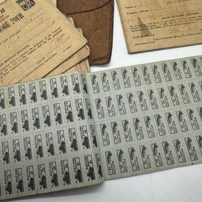 War Ration Pouch w/ Eight Ration Books
